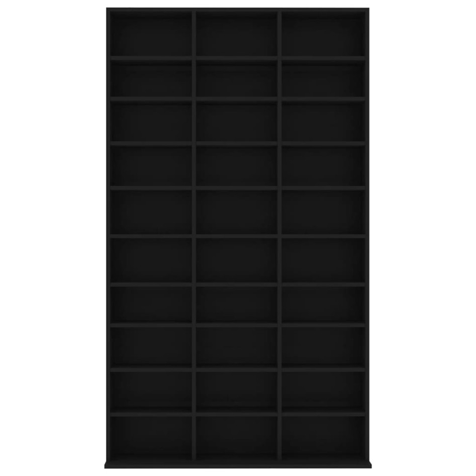 Armario para CDs madera contrachapada negro 102x16x177,5