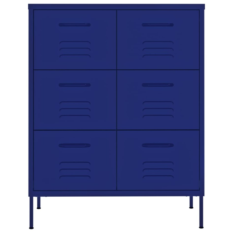 Armario de cajones de acero azul marino 80x35x101,5