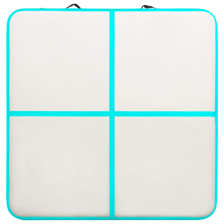 Esterilla inflable de gimnasia y bomba PVC verde 200x200x15