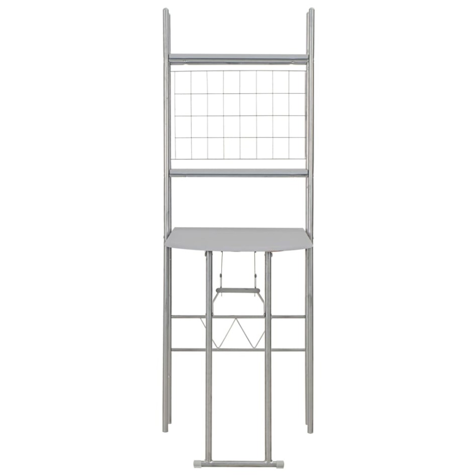 Juego de comedor plegable con estante 3 pzas MDF y acero