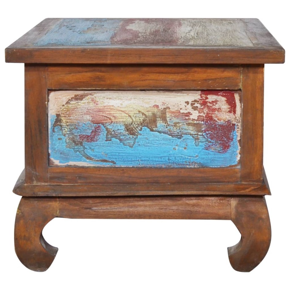 Mesa de centro de madera de teca reciclada 80x50x40