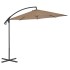 Sombrilla voladiza con poste de acero 300 cm gris