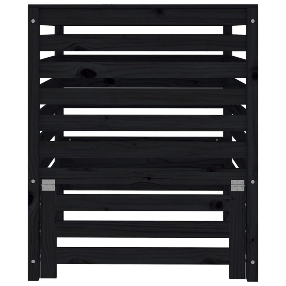 Compostador de madera maciza de pino negro 82,5x82,5x99,5