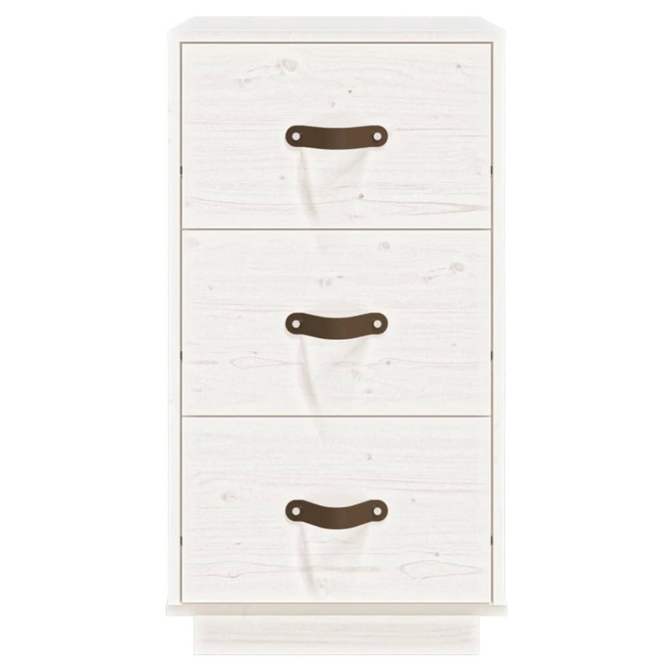 Mesitas de noche 2 uds madera maciza pino blanco 40x40x75