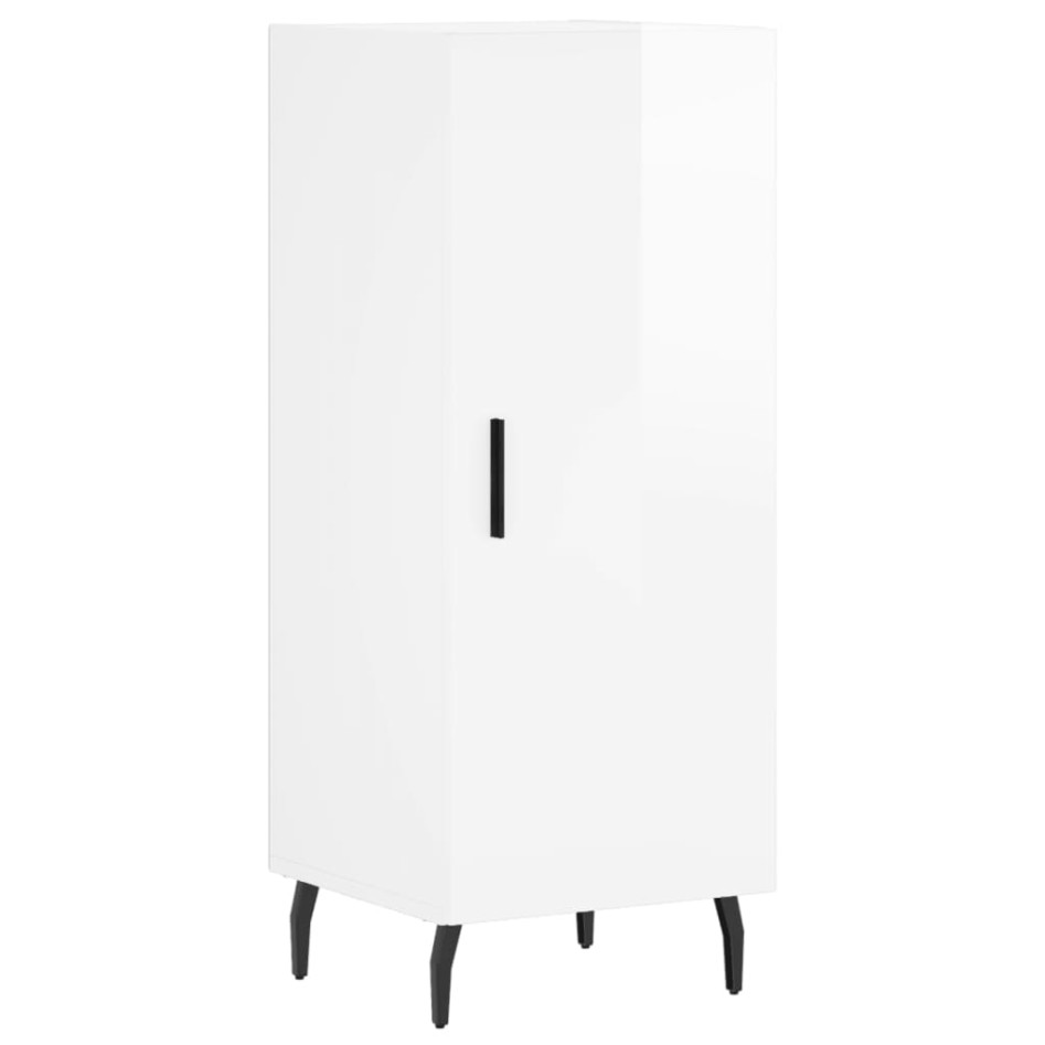 Aparador alto madera contrachapada blanco brillo 34,5x34x180