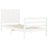 Estructura de cama individual con cabecero madera maciza
