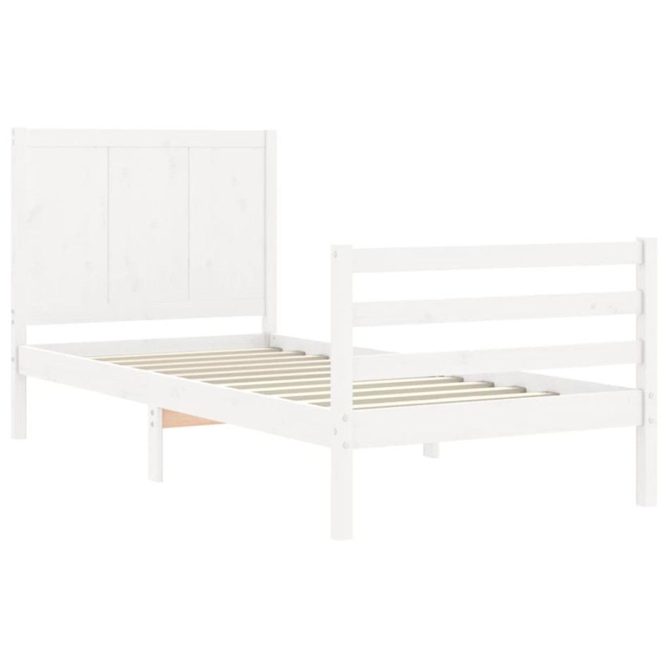 Estructura de cama individual con cabecero madera maciza