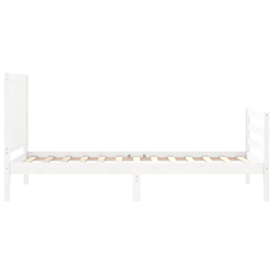 Estructura de cama individual con cabecero madera maciza