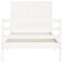 Estructura de cama individual con cabecero madera maciza