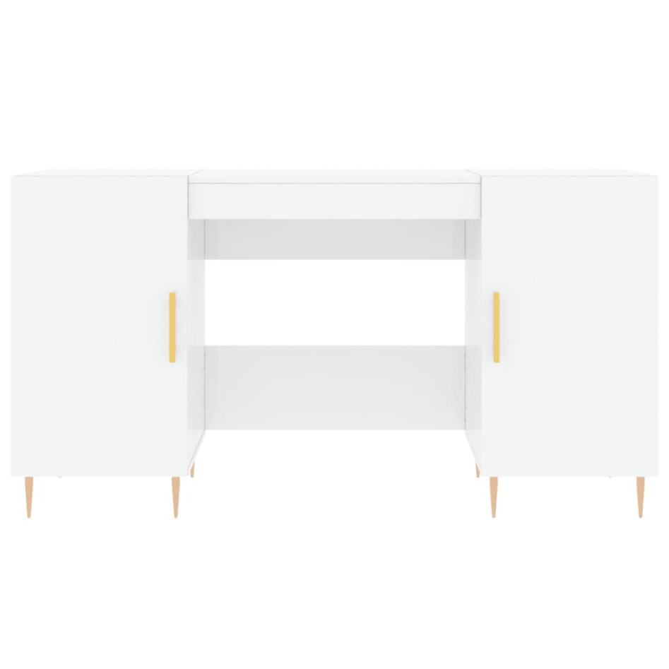 Escritorio madera contrachapada blanco brillante 140x50x75