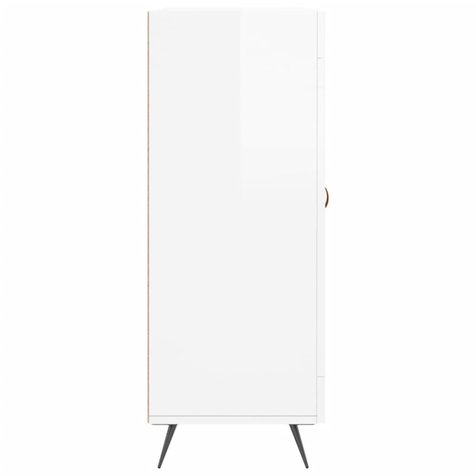 Aparador de madera contrachapada blanco brillante 69,5x34x90