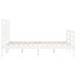 Estructura de cama con cabecero madera maciza blanco 140x200