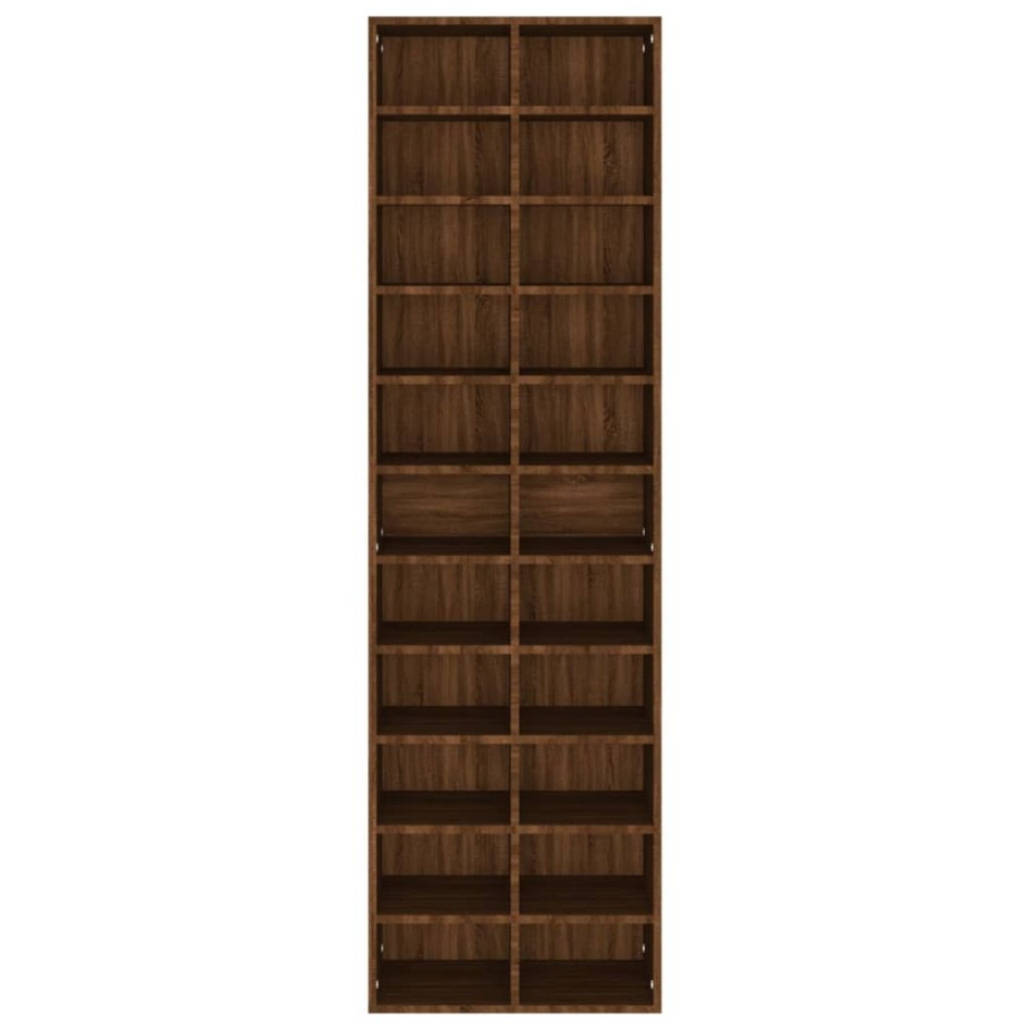 Zapatero de madera contrachapada roble marrón 54x34x183