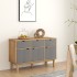 Aparador OTTA madera maciza pino marrón y gris 114x43x73,5