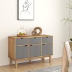 Aparador OTTA madera maciza pino marrón y gris 114x43x73,5 cm