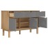 Aparador OTTA madera maciza pino marrón y gris 114x43x73,5