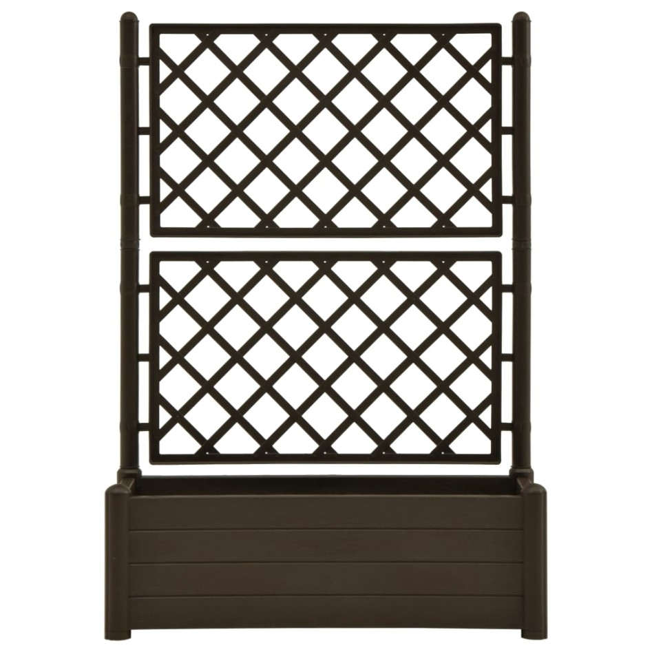 Jardinera con enrejado PP moca 100x43x142