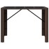 Mesa alta bar superficie vidrio ratán PE marrón 145x80x110