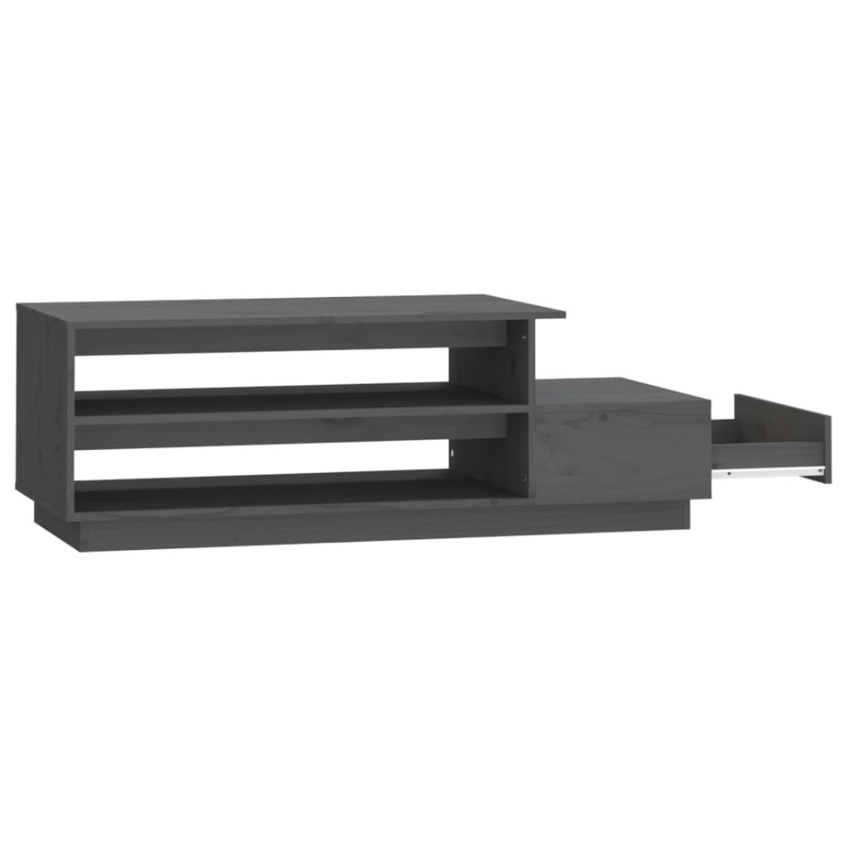 Mesa de centro madera maciza de pino gris 120x50x40,5