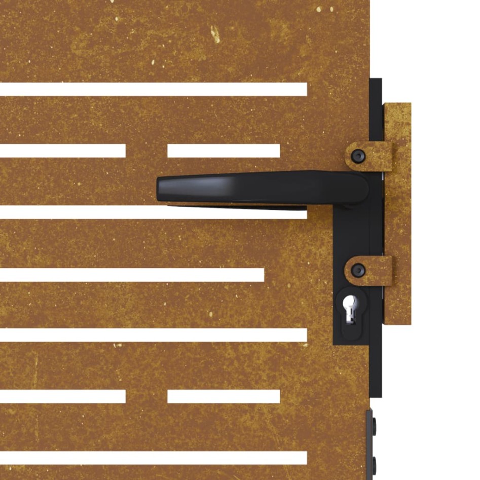 Puerta de jardín acero corten diseño cuadrado 85x150