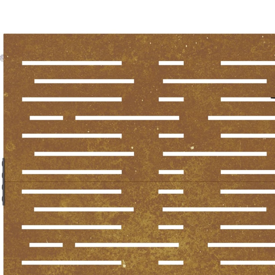 Puerta de jardín acero corten diseño cuadrado 85x150