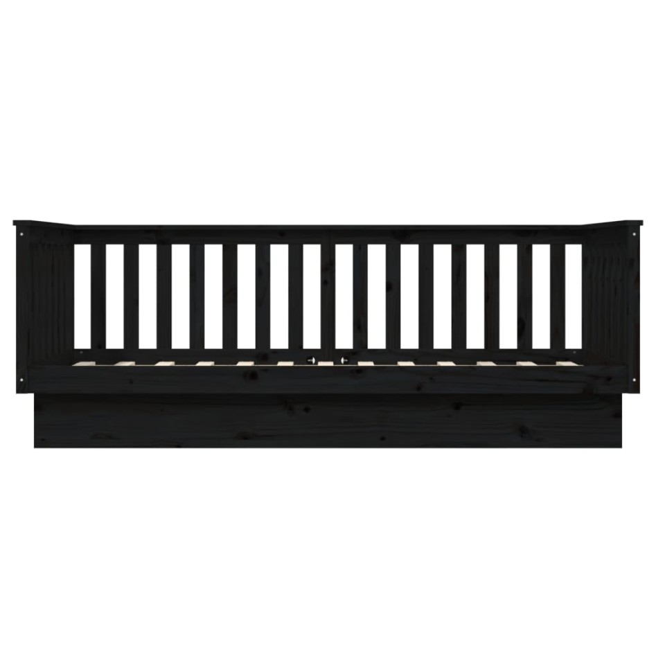 Sofá cama de madera maciza de pino negro 100x200