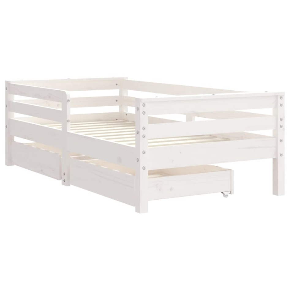 Estructura cama niños con cajones madera pino blanco 70x140