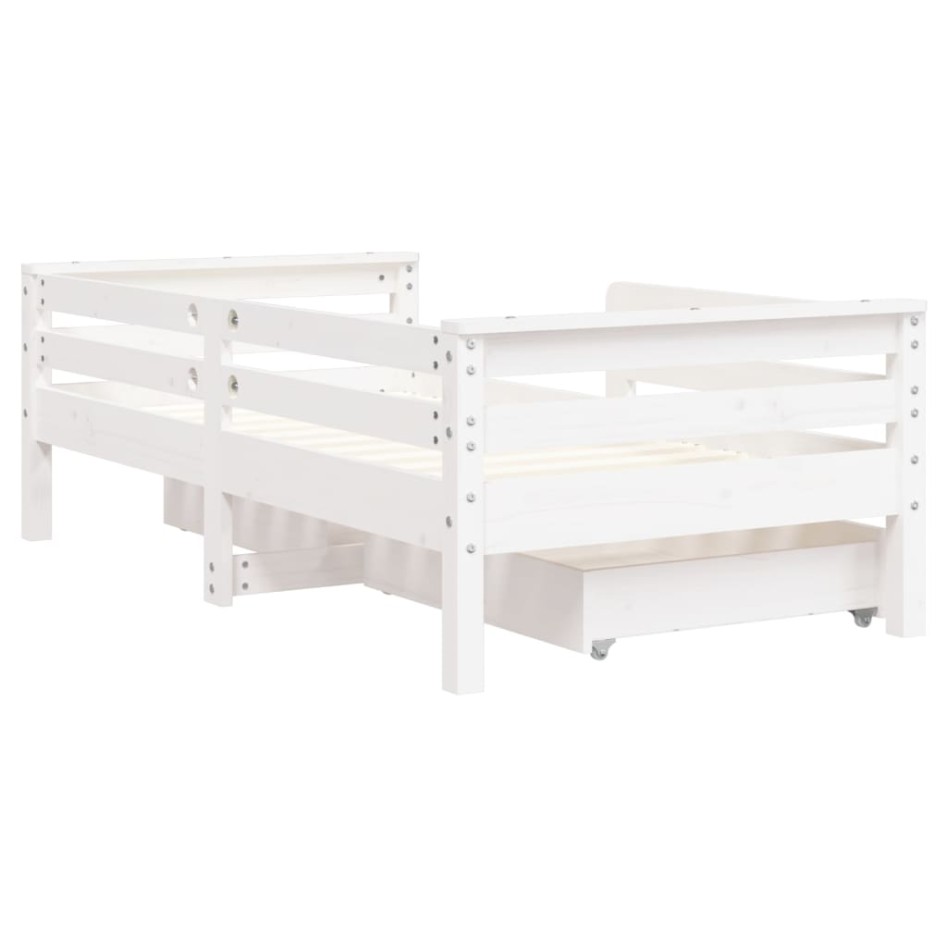 Estructura cama niños con cajones madera pino blanco 70x140