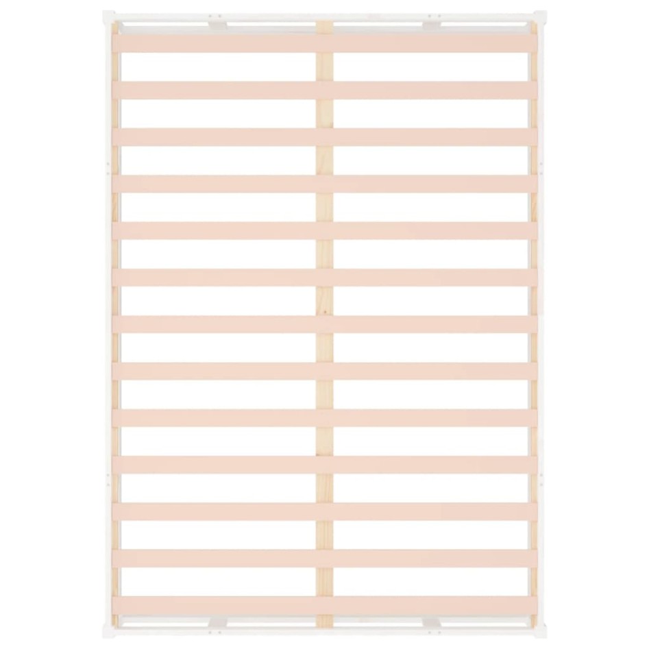 Estructura cama doble pequeña madera maciza blanco 120x190