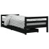 Estructura de cama niños con cajones madera pino negro