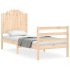 Estructura de cama individual con cabecero madera