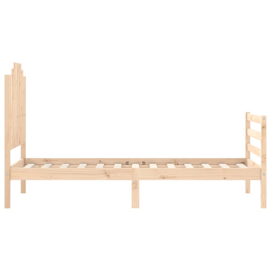 Estructura de cama individual con cabecero madera