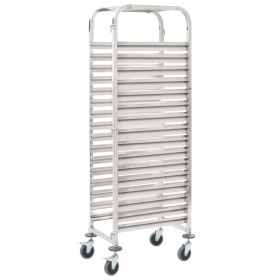 Carrito de cocina 16 bandejas acero inoxidable 38x55x163