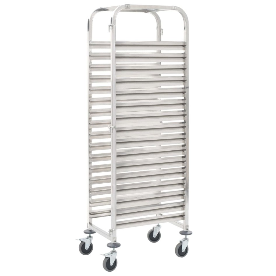 Carrito de cocina 16 bandejas acero inoxidable 38x55x163