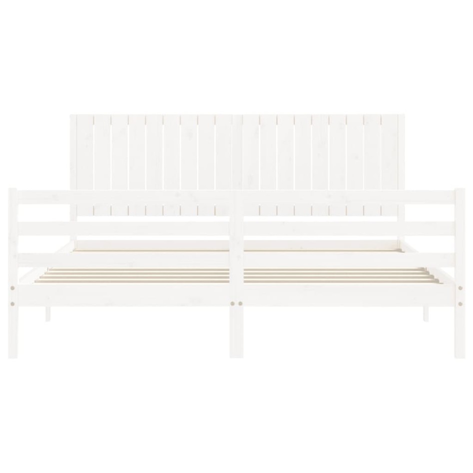 Estructura cama de matrimonio con cabecero madera maciza