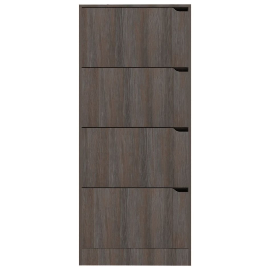 Zapatero 4 puertas madera ingeniería gris Sonoma 59x24x136