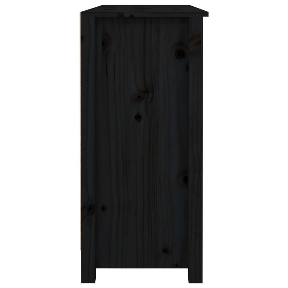 Aparador de madera maciza de pino negro 100x35x74,5