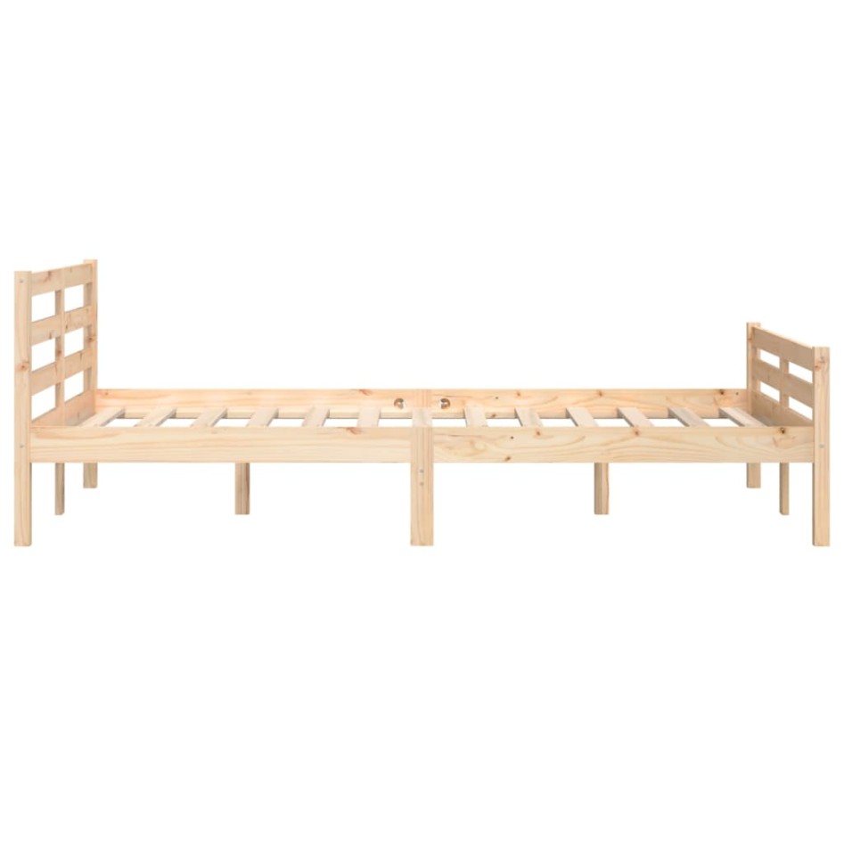 Estructura de cama de madera maciza 140x190