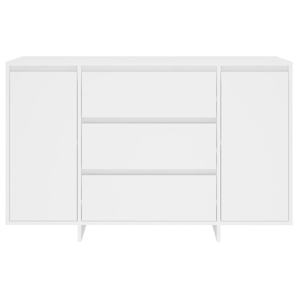 Aparador con 3 cajones madera contrachapada blanco 120x41x75