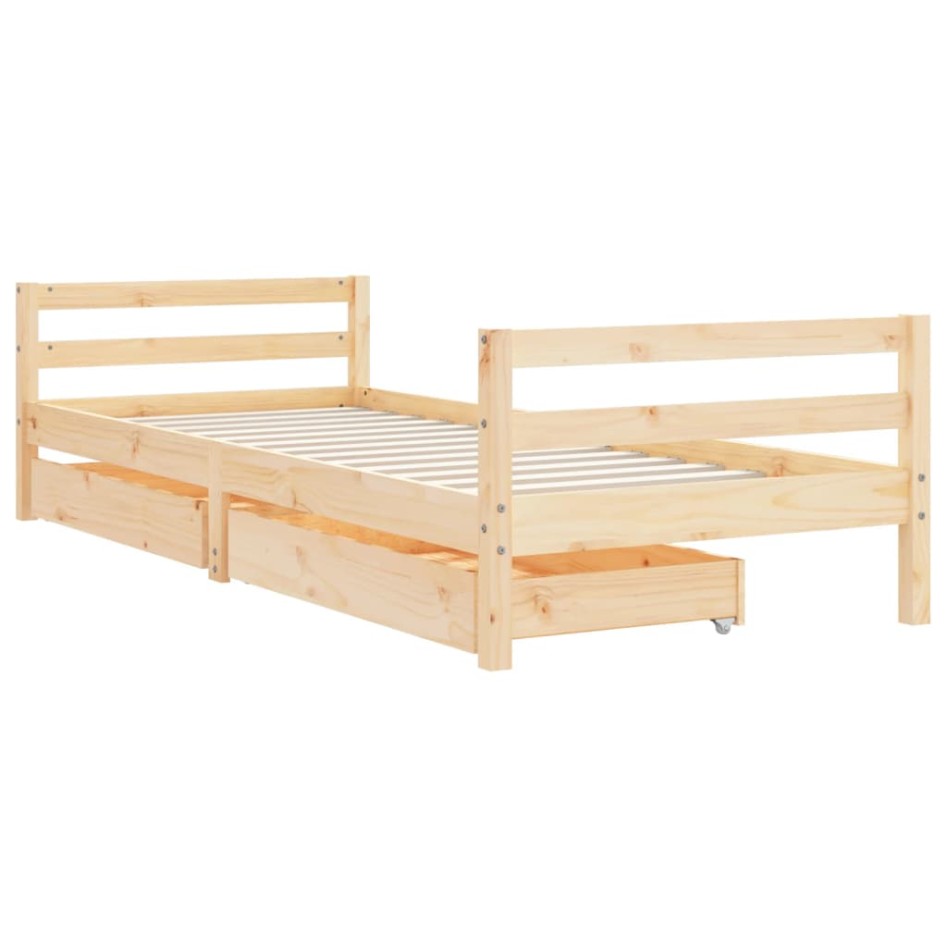 Estructura de cama para niños con cajones madera pino 80x200