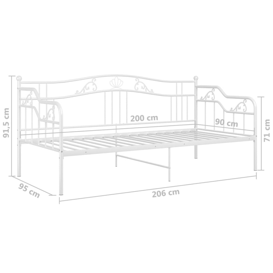 Estructura de sofá cama de metal blanco 90x200