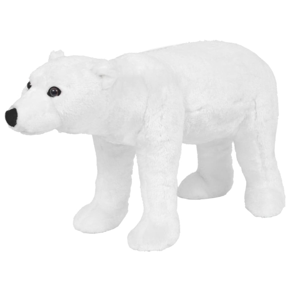 Oso polar de peluche de pie blanco