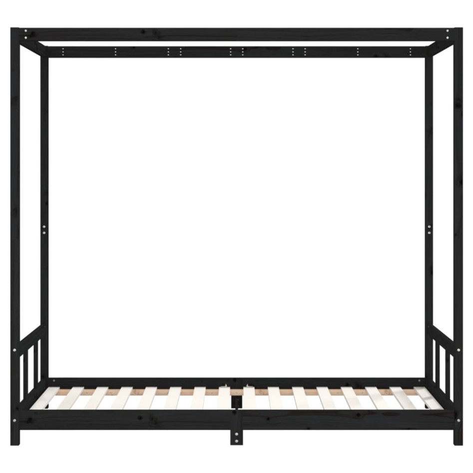 Estructura de cama para niños madera de pino negro 90x200