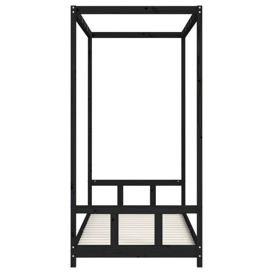 Estructura de cama para niños madera de pino negro 90x200