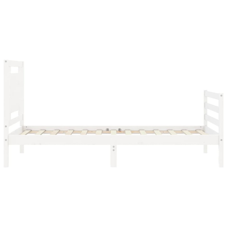 Estructura de cama individual con cabecero madera maciza