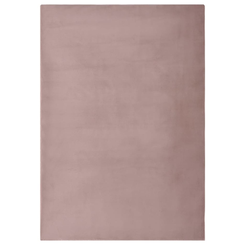 Alfombra de pelo sintético de conejo rosa envejecido 180x270