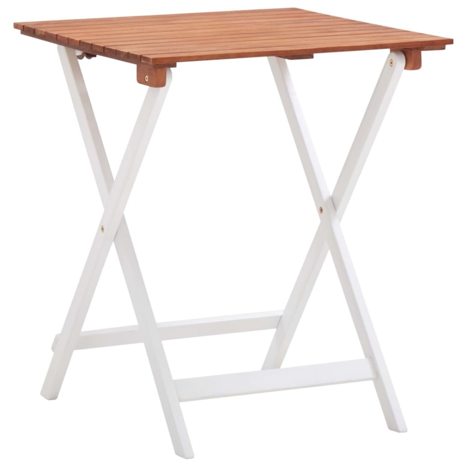 Set muebles jardín 3 pzas madera maciza acacia marrón y