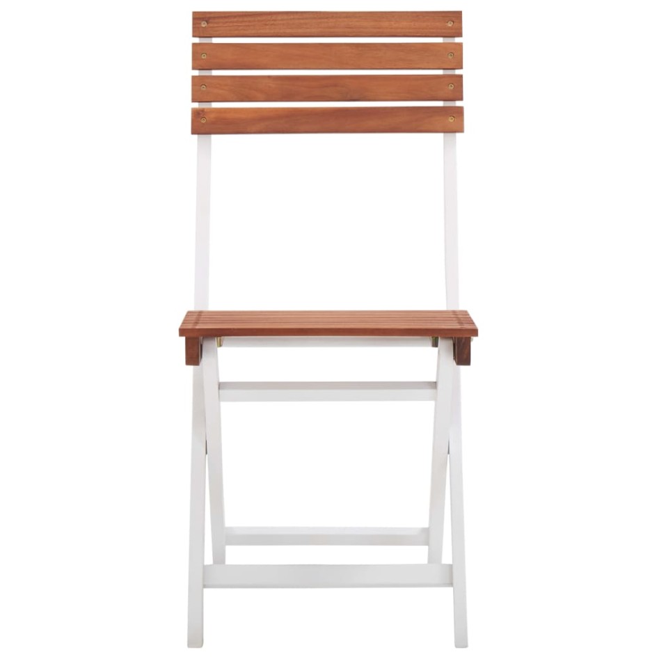 Set muebles jardín 3 pzas madera maciza acacia marrón y