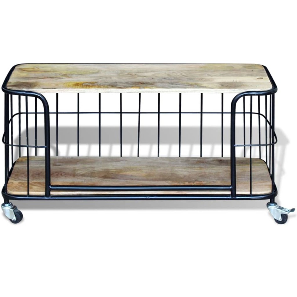 Mueble de TV de madera maciza de mango 100x40x45