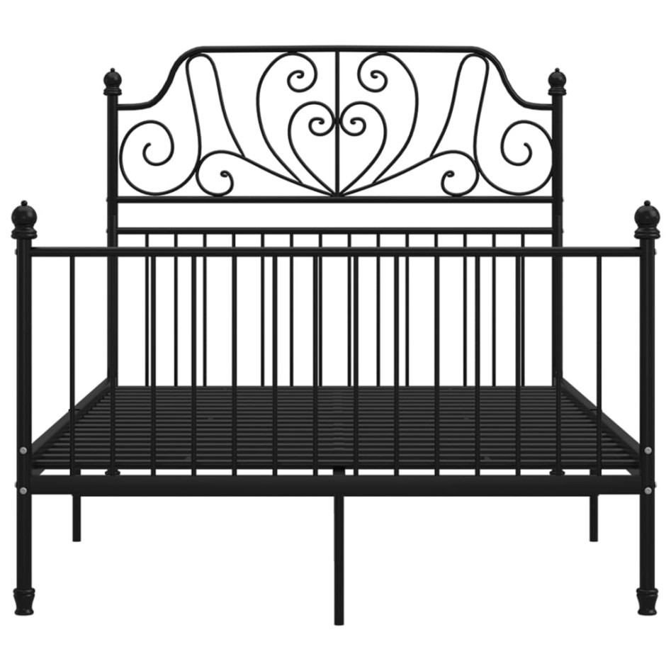 Estructura de cama de metal negro 120x200